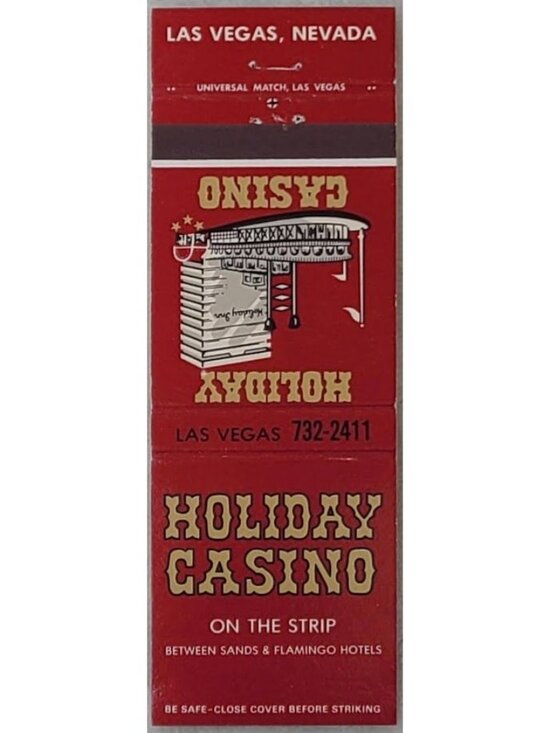 Vintage Matchbook Cover Holiday Casino Las Vegas Strip Nevada NV - Picture 1 of 5